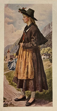 Bild zeigt eine Malerei von einer Frau in Tracht